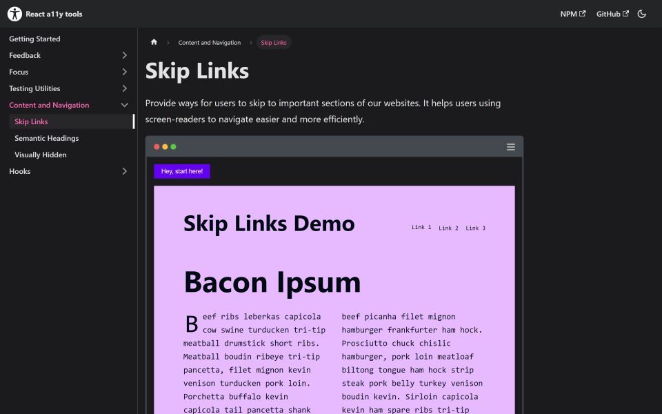 Accessibility audit results