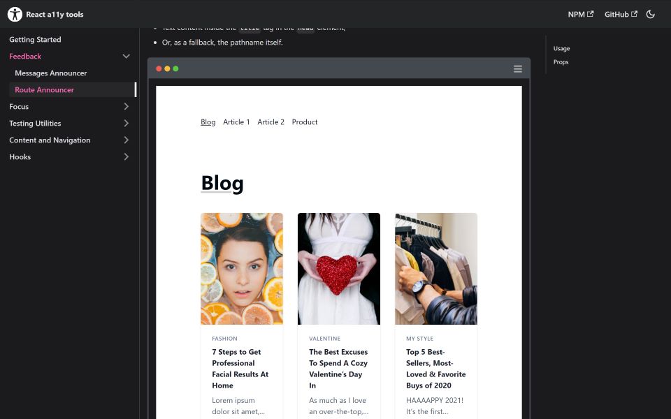 Accessibility testing interface
